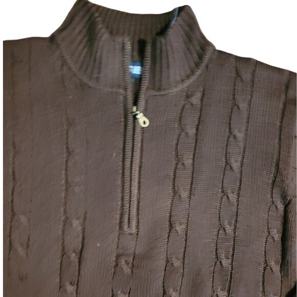 NWT Vintage 90s Bon-Ton Alexis Reed Brown 1/4 Zip Sweater Mens Small Deadstock - Picture 4 of 7